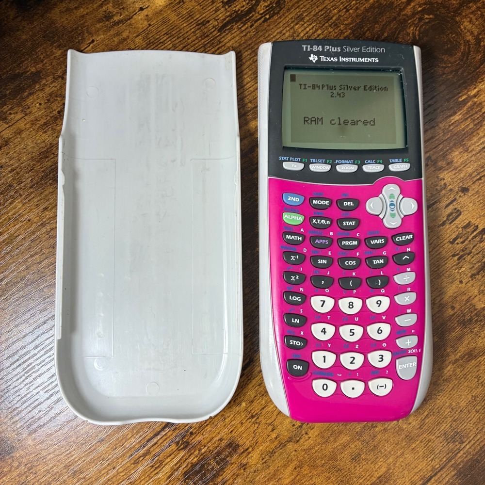 Texas Instruments TI-84 Plus Silver Edition Graphing Calculator W/ Cover Pink